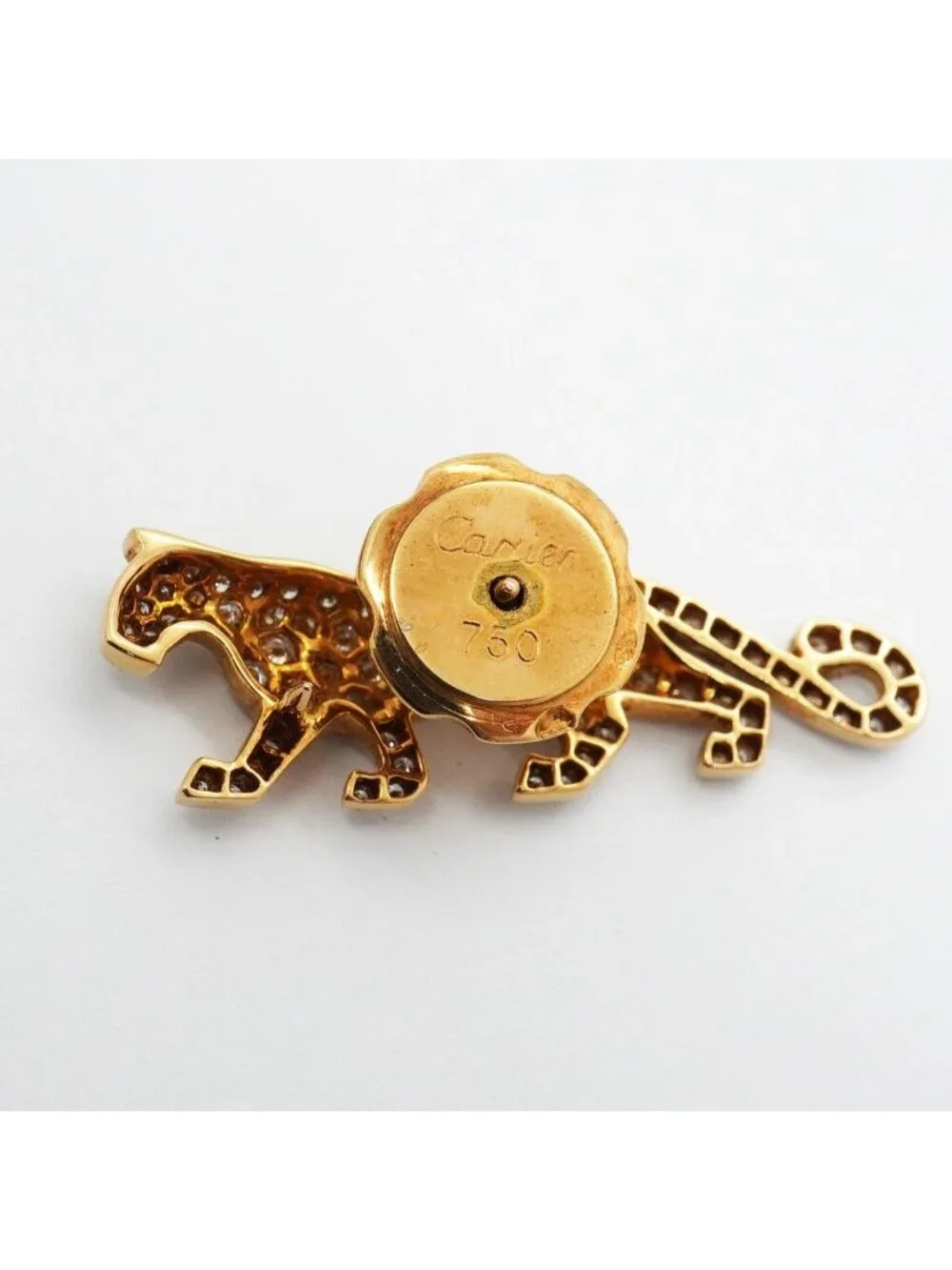 Cartier Pin Brooch Mahango Panthere 18K Yellow Gold Diamond